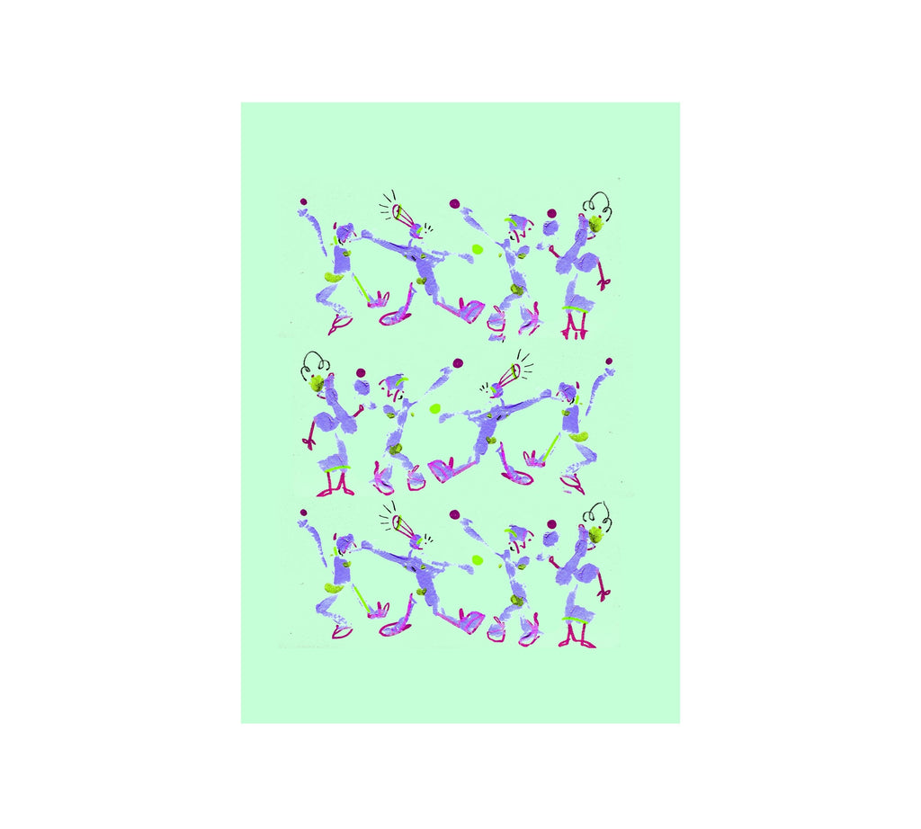 Multitude turquesa con morado