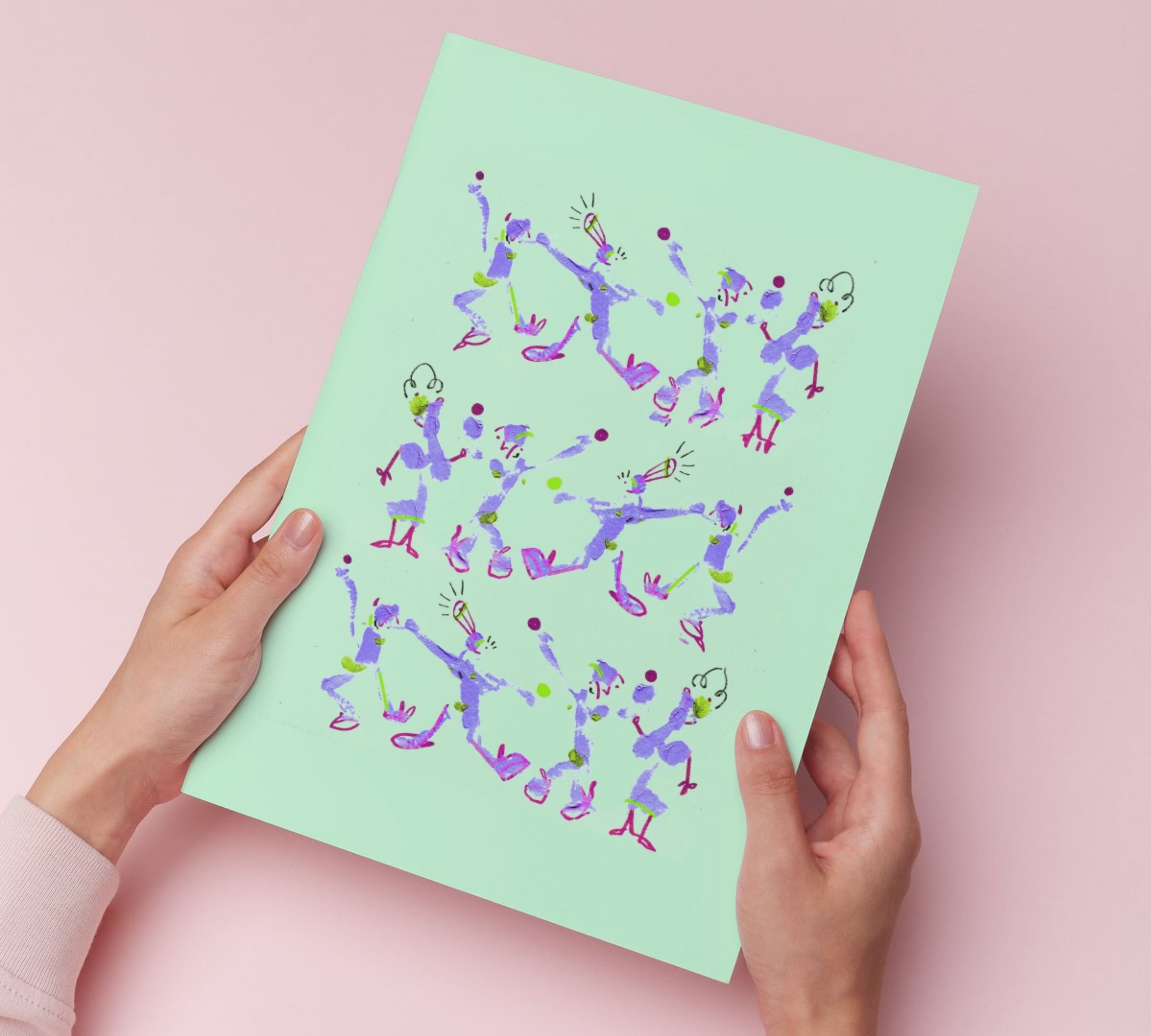 Multitude turquesa con morado