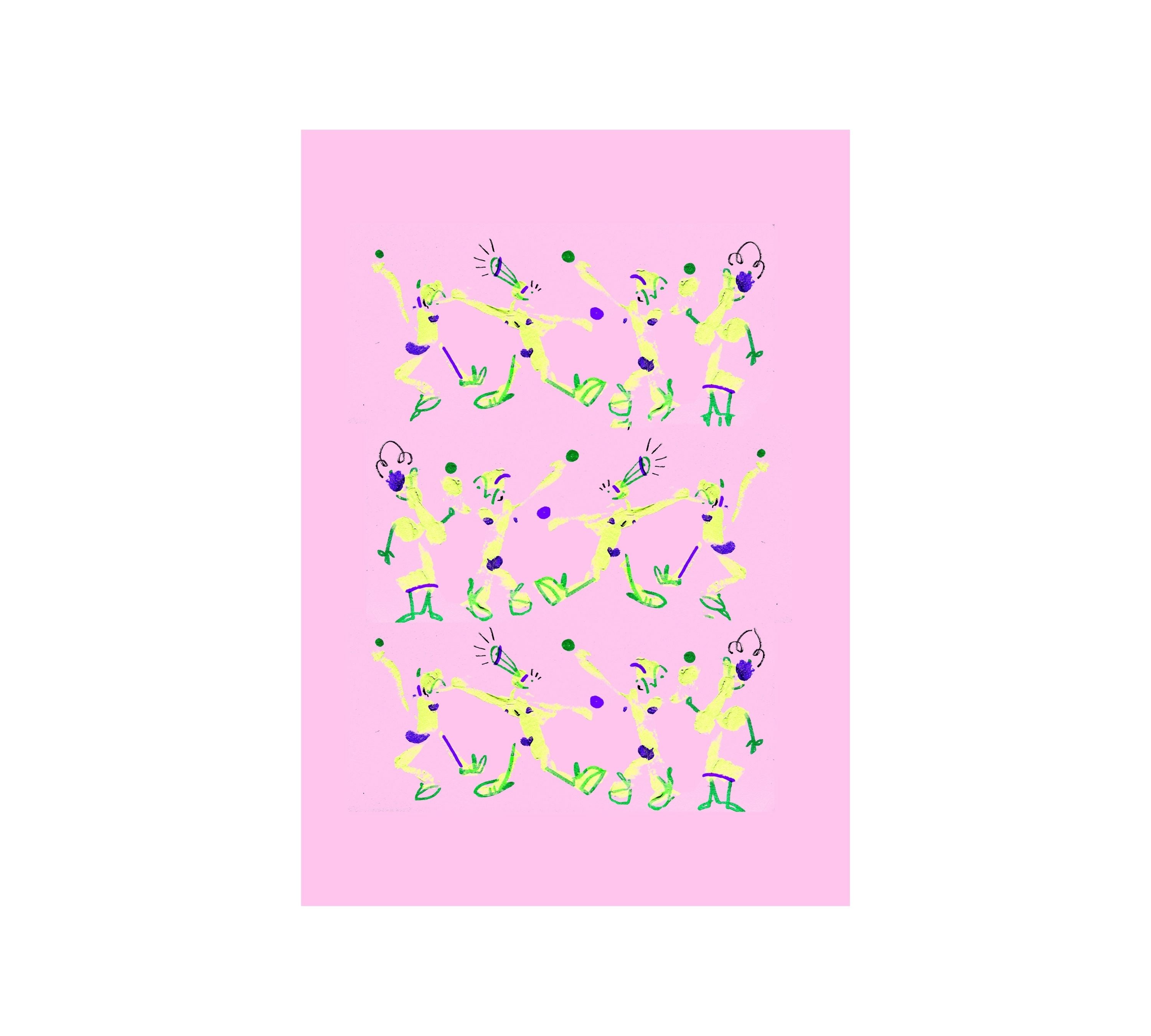 Multitude rosa con amarillo