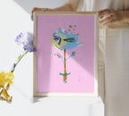 Lluna Flower Azzurra con verde