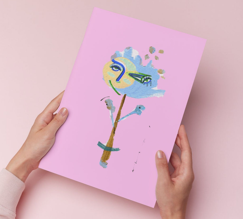 Lluna Flower Azzurra con verde