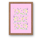 Multitude rosa con amarillo